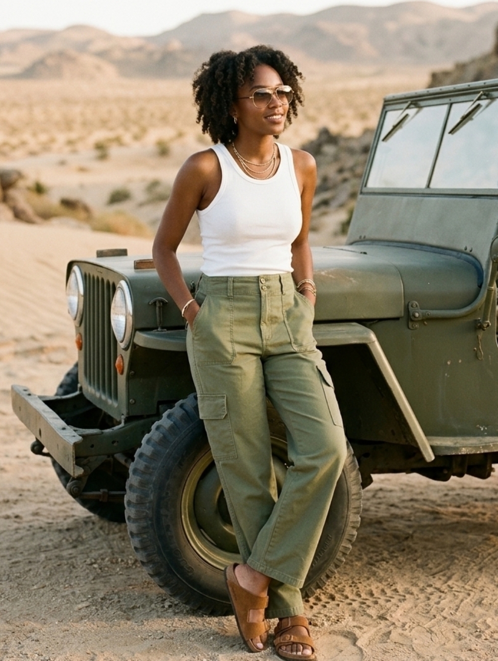 Celebrity Pink Olive Cargo Pants